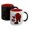 Κούπα Μαγική εσωτερικό κόκκινο, κεραμική, 330ml που αλλάζει χρώμα με το ζεστό ρόφημα
