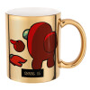 Mug ceramic, gold mirror, 330ml