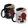 Color changing magic Mug, ceramic, 330ml when adding hot liquid inside, the black colour desappears (1 pcs)
