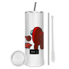 Tumbler stainless steel 600ml, with metal straw & cleaning brush