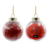 Χριστουγεννιάτικη μπάλα δένδρου διάφανη με κόκκινο γέμισμα 8cm