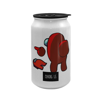 Among US i am impostor..., Κούπα ταξιδιού μεταλλική με καπάκι (tin-can) 500ml