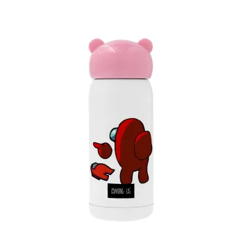 Among US i am impostor..., Pink stainless steel thermal flask, 320ml