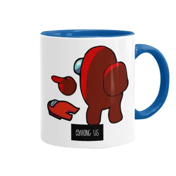 Among US i am impostor..., Κούπα χρωματιστή μπλε, κεραμική, 330ml