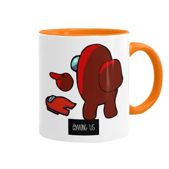 Among US i am impostor..., Κούπα χρωματιστή πορτοκαλί, κεραμική, 330ml