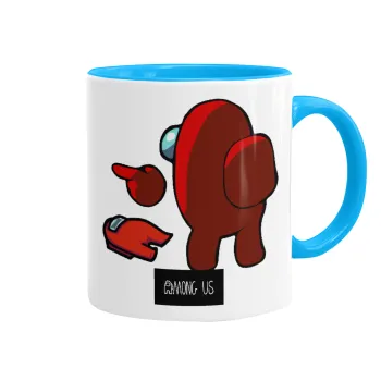 Among US i am impostor..., Κούπα χρωματιστή γαλάζια, κεραμική, 330ml