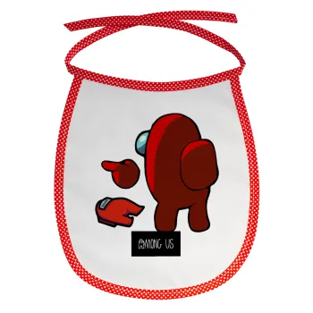 Among US i am impostor..., Σαλιάρα μωρού αλέκιαστη με κορδόνι Κόκκινη