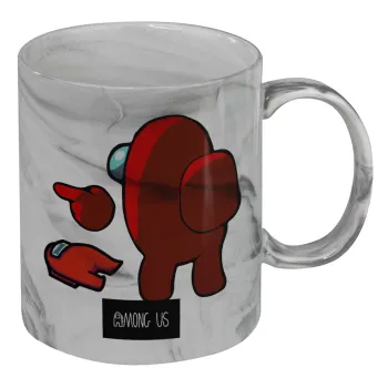 Among US i am impostor..., Mug ceramic marble style, 330ml