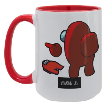 Among US i am impostor..., Κούπα Mega 15oz, κεραμική Κόκκινη, 450ml