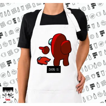 Among US i am impostor..., Ποδιά μακριά Σεφ ολόσωμη με τσέπες white (ΕΝΗΛΙΚΩΝ)