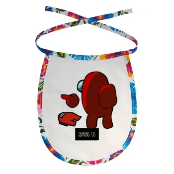 Among US i am impostor..., Σαλιάρα μωρού αλέκιαστη με κορδόνι Χρωματιστή