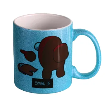 Among US i am impostor..., Κούπα Σιέλ Glitter που γυαλίζει, κεραμική, 330ml