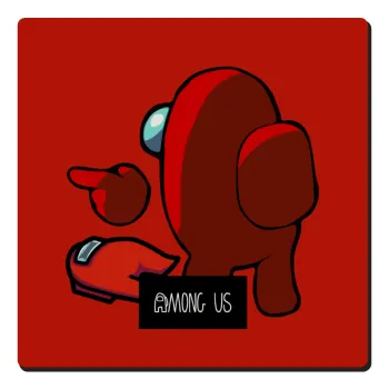 Among US i am impostor..., Τετράγωνο μαγνητάκι ξύλινο 6x6cm