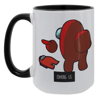 Among US i am impostor..., Κούπα Mega 15oz, κεραμική Μαύρη, 450ml