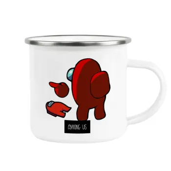 Among US i am impostor..., Κούπα Μεταλλική εμαγιέ λευκη 360ml