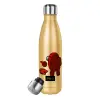 Glitter gold stainless steel thermos bottle, double-walled, 500ml