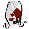Backpack pouch GYMBAG white, with pocket (40x48cm) & thick cords