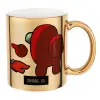 Mug ceramic, gold mirror, 330ml
