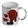 Mug ceramic, silver mirror, 330ml
