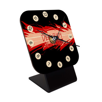 Among US dead body reported, Quartz Table clock in natural wood (10cm)