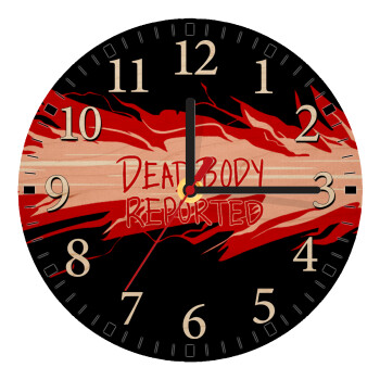 Among US dead body reported, Ρολόι τοίχου ξύλινο plywood (20cm)