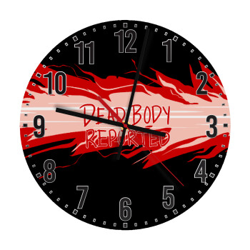 Among US dead body reported, Ρολόι τοίχου ξύλινο (30cm)