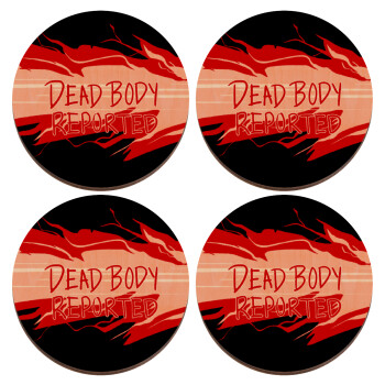 Among US dead body reported, ΣΕΤ x4 Σουβέρ ξύλινα στρογγυλά plywood (9cm)