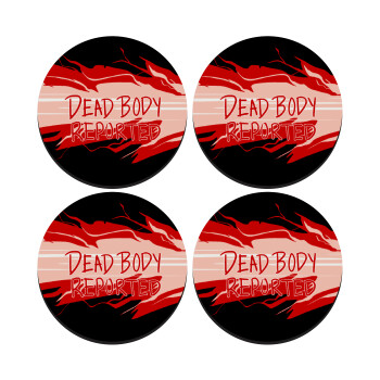 Among US dead body reported, SET of 4 round wooden coasters (9cm)
