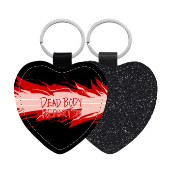 Among US dead body reported, Μπρελόκ PU δερμάτινο glitter καρδιά ΜΑΥΡΟ