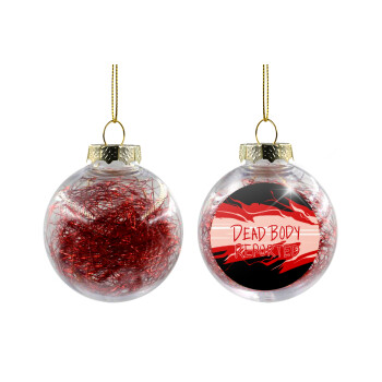 Among US dead body reported, Transparent Christmas tree ball ornament with red filling 8cm