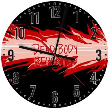 Among US dead body reported, Ρολόι τοίχου ξύλινο (30cm)