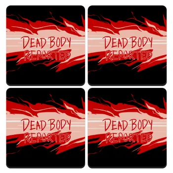 Among US dead body reported, ΣΕΤ 4 Σουβέρ ξύλινα τετράγωνα (9cm)