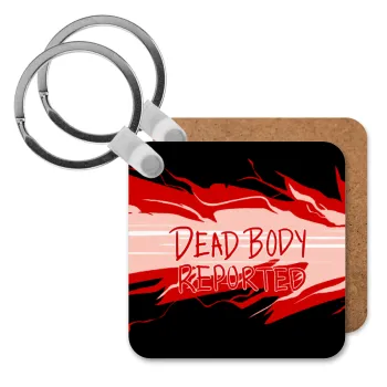 Among US dead body reported, Μπρελόκ Ξύλινο τετράγωνο MDF