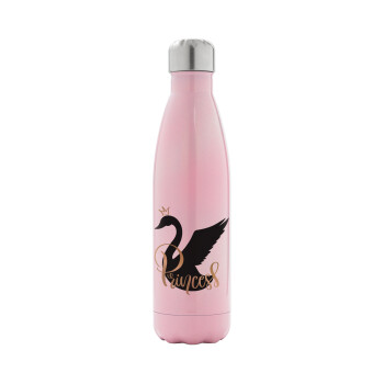 Swan Princess, Metal mug thermos Pink Iridiscent (Stainless steel), double wall, 500ml