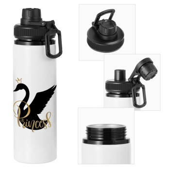 Swan Princess, Metal water bottle with safety cap, aluminum 850ml