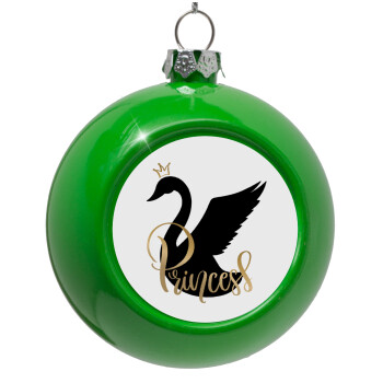 Swan Princess, Green Christmas tree ornament bauble 8cm