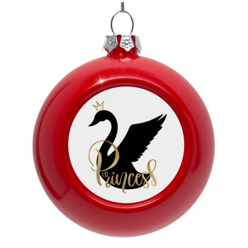 Swan Princess, Red Christmas tree ornament bauble 8cm