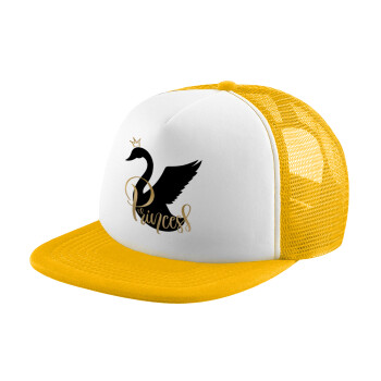 Swan Princess, Καπέλο Soft Trucker με Δίχτυ Κίτρινο/White 