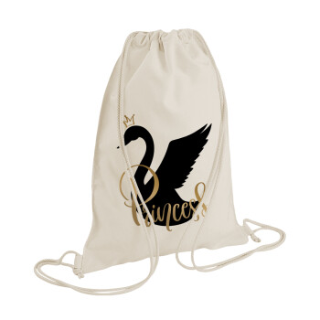 Swan Princess, Τσάντα πλάτης πουγκί GYMBAG natural (28x40cm)