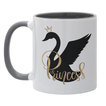 Swan Princess, Mug colored grey, ceramic, 330ml