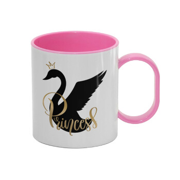 Swan Princess, Κούπα (πλαστική) (BPA-FREE) Polymer Ροζ για παιδιά, 330ml