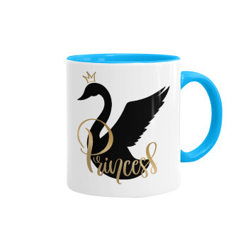Swan Princess, Mug colored light blue, ceramic, 330ml