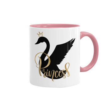 Swan Princess, Mug colored pink, ceramic, 330ml
