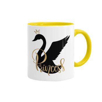 Swan Princess, Mug colored yellow, ceramic, 330ml