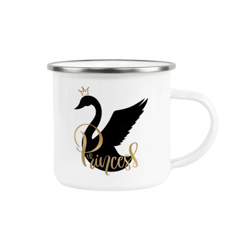 Swan Princess, Metallic enamel cup white 360ml