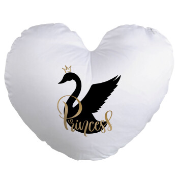 Swan Princess, Μαξιλάρι καναπέ καρδιά 40x40cm περιέχεται το  γέμισμα