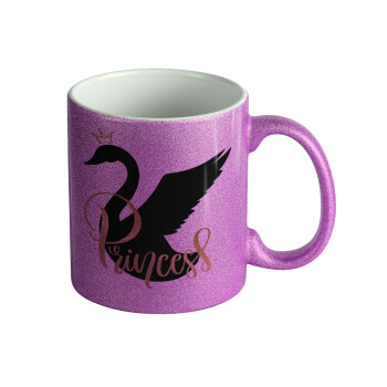 Swan Princess, Κούπα Μωβ Glitter που γυαλίζει, κεραμική, 330ml