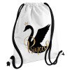 Backpack pouch GYMBAG white, with pocket (40x48cm) & thick cords