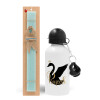 Easter Set, metallic aluminum water bottle (500ml) & scented flat candle (30cm) (TURQUOISE)