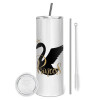 Tumbler stainless steel 600ml, with metal straw & cleaning brush